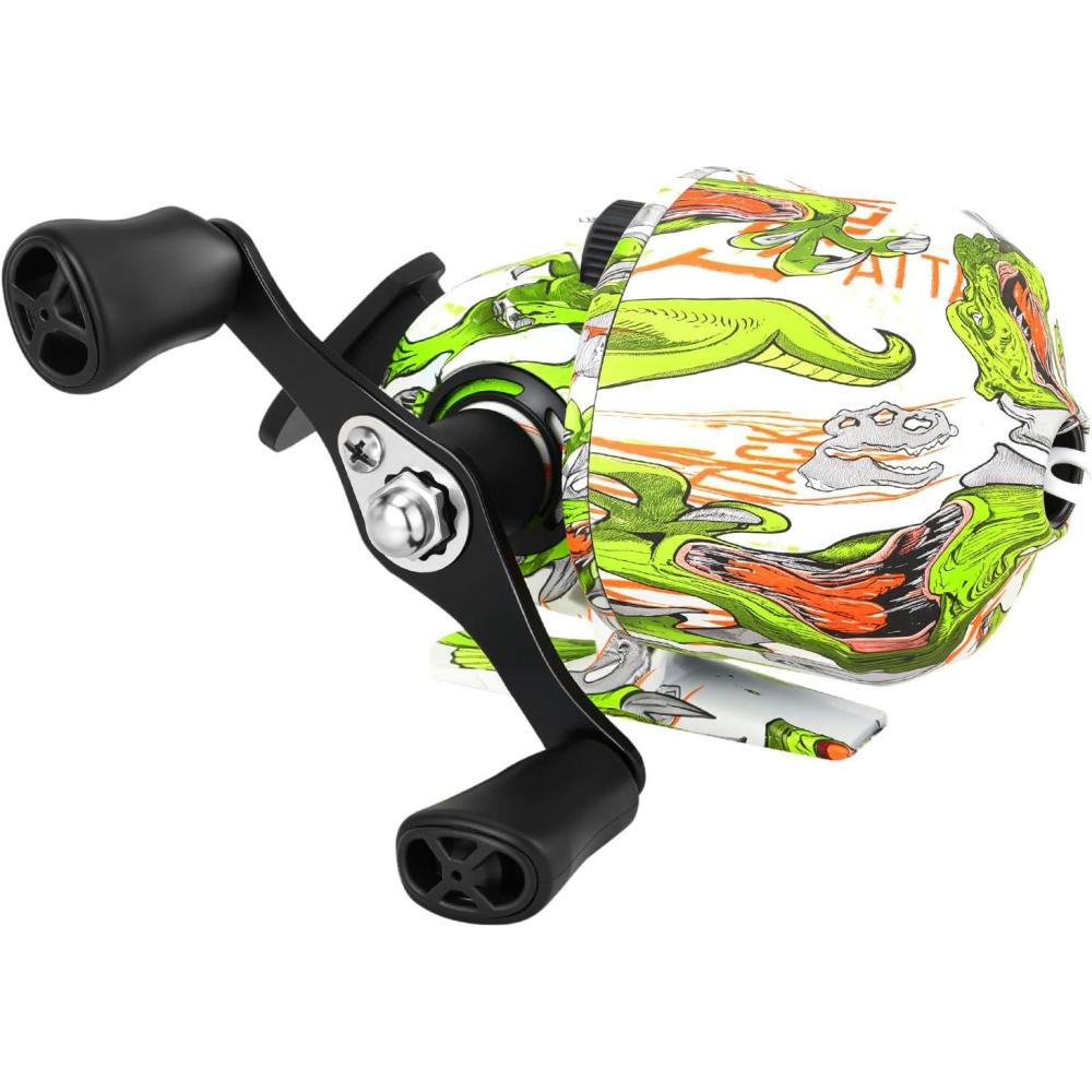 image:imageSougayilang Spincast Fishing Reel Size 30 Reel Right or LeftHand Retrieve 391 Gear Ratio Prespooled with Fishing Line
