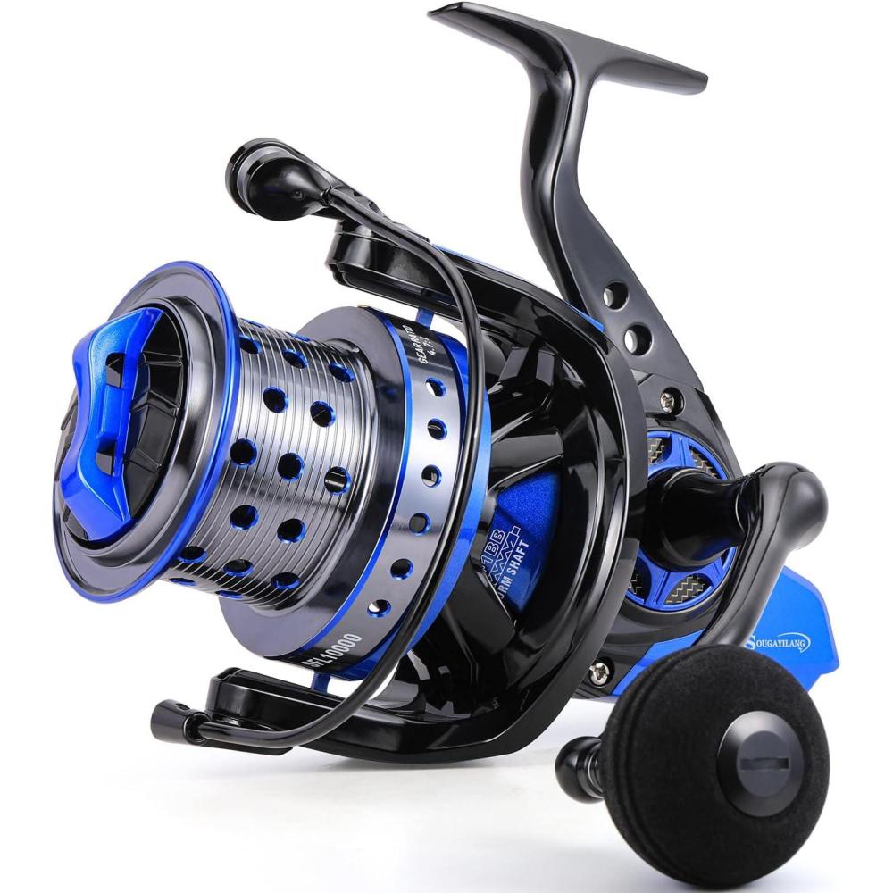 image:imageSougayilang Spinning Reels 10000 Series Surf Fishing Reels Ultra Smooth Powerful with CNC Aluminum Spool Inshore amp Offshore Saltwater FishingBlue SFL10000