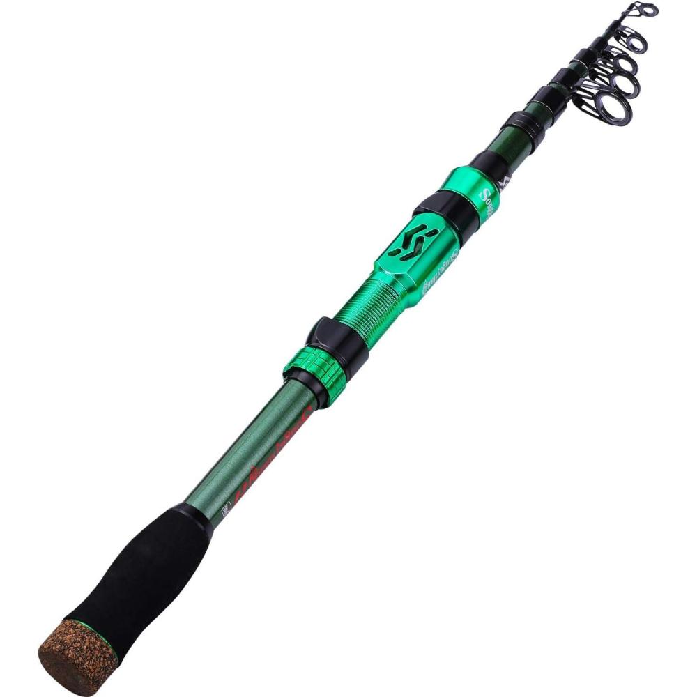 image:imageSougayilang Telescopic Fishing Rod 24 Ton Carbon FiberCNC Machined Reel Seat Comfortable EVA Handle Travel Fishing Rod for Bass Trout FishingGREEN