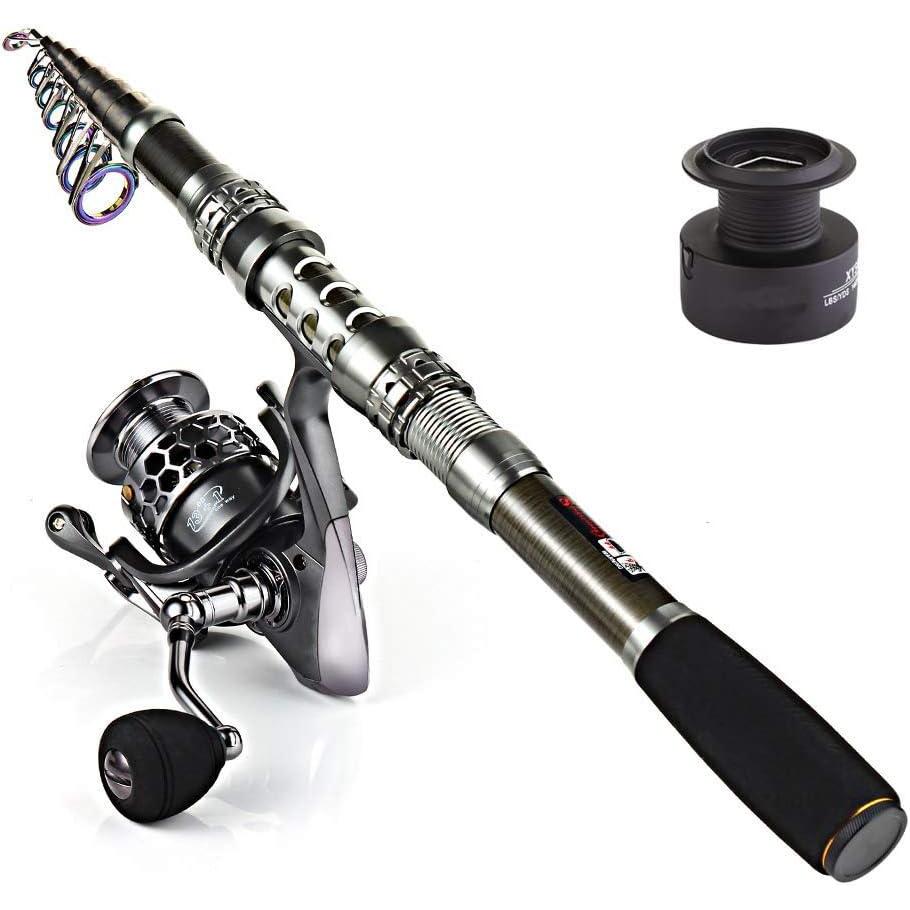 image:imageSougayilang Telescopic Fishing Rod Reel Combos with Carbon Fiber Fishing Pole Spinning Reels and Fishing AccessoriesOnly Fishing Rod and Reel