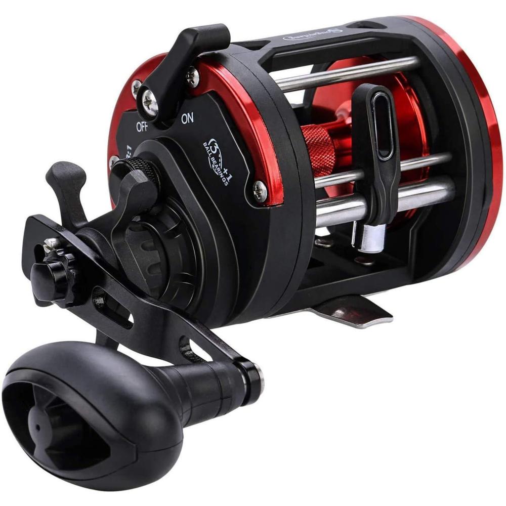 image:imageSougayilang Trolling Reel Level Wind Conventional Reel Graphite Body Fishing Reel Durable StainlessSteel Large Line CapacityDTR30 Left handle