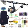 image:imageSougayilang Telescopic Fishing Rod and Reel Combos Full Kit Carbon Fiber Fishing Pole 13 1 Shielded Bearings Stainless Steel BB Spinning Reel with Suitcase Fishing Kit18m59ft