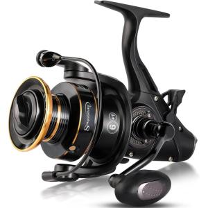 Sougayilang Bait Feeder Spinning Reels,33Lbs Drag Carp Fishing Reel Front and Rear Drag System, Freshwater Fishing Reel for Live Liner Bait Fishing for Catfish Fishing(B-S331-7000)