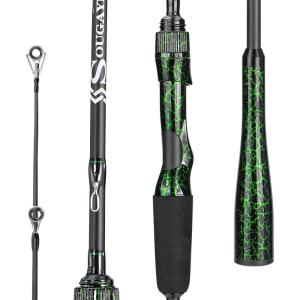 Sougayilang Berdea L Fishing Rod, 2-Piece IM6 Carbon Fiber Strong Casting & Spinning Rods for Bass, Trout, Walleye, Catfish(Spinning)