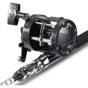 Sougayilang Conventional Reel and Fiberglass Fishing Rod Combo, Medium Heavy for Catfish Angling(6FT-3000)