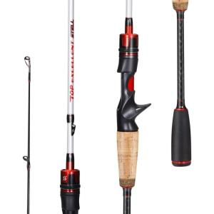 Sougayilang Fishing Pole, 2PC Fishing Rod with EVA Cork Handle Grip(Pearl White)