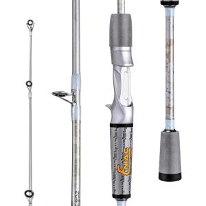 Sougayilang Fishing Pole, IM6 Graphite Spinning Rod & Casting Rod – Two Pieces, SuperPolymer Handle Fishing Rod for Bass Fishing(Casting)