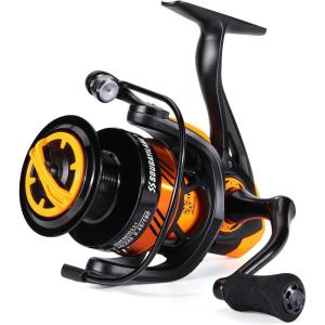 Sougayilang Fishing Reel, Ultralight Spinning Reel with Aluminum Spool, 5.2:1 High Speed Spinning Fishing Reel, 1000-6000 Series for Freshwater(Orange)