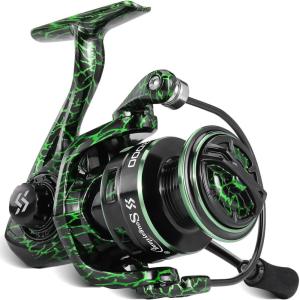 Sougayilang Fishing Reel, Ultralight Spinning Reels with Graphite Frame 5.2:1 High Speed for Saltwater or Freshwater Fishing(MS2000-Green)