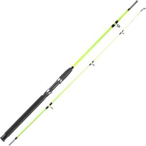 Sougayilang Fishing Rod, 2-Piece Composite Graphite & Glass Blanks Saltwater Trolling Rod Offshore Surf Fishing Pole with Stainless Steel Line Guides for Catfish, Salmon Glass Fiber Spinning Rod(Yellow)
