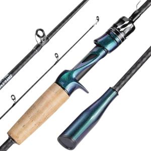 Sougayilang Fishing Rod,Light Weight 2-Section Spinning&Casting Rod,Unique Gradient Colorful Fsihing Pole for Freshwater Saltwater Great Present(1.8 m)