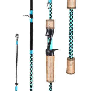 Sougayilang Fishing Rods, Graphite Spinning Rods, Lightweight 2 Pieces Cork Handle Casting(Blue-Casting)