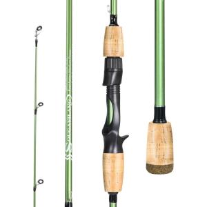 Sougayilang Fishing Rods,24 Ton Carbon Fiber Spinning Rod & Casting Rod Stainless Steel Guides,Lightweight Baitcasting Rod – Two Pieces(Casting)