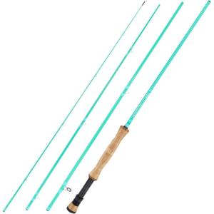 Sougayilang Fly Fishing Rod – High-Performance IM8 Carbon Blank, 9ft for 5/6wt and 7/8wt, Travel-Friendly Design(Turquoise-9′ 8wt 4sec)