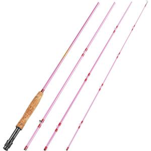 Sougayilang Fly Fishing Rod 4-Piece 9-Feet Lightweight Ultra Portable Fly Fishing Pole for Trout Salmon Sunfish Outfit Travel Fishing(Sg4905 Pink – 5wt 9′)