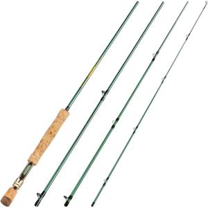 Sougayilang Fly Fishing Rod 4-Piece 9-Feet Lightweight Ultra Portable Fly Fishing Pole for Trout Salmon Sunfish Outfit Travel Fishing(Sg4908 Green – 7wt 9′)