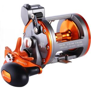 Sougayilang Line Counter Trolling Reel Conventional Level Wind Fishing Reel(Thunder LS II 3000 Left Handed)