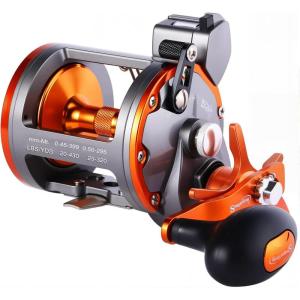 Sougayilang Line Counter Trolling Reel Conventional Level Wind Fishing Reel(Thunder LS II 4000 Right Handed)