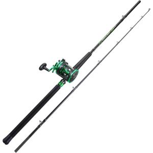 Sougayilang Premium Catfish Rod and Reel Combo – Medium Heavy Two-Piece Catfish Rod Conventional Reel Combo for Catfish Salmon and Steelhead(LDT30-left hand)