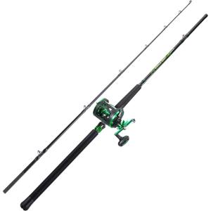 Sougayilang Premium Catfish Rod and Reel Combo – Medium Heavy Two-Piece Catfish Rod Conventional Reel Combo for Catfish Salmon and Steelhead(LDT30-right hand)
