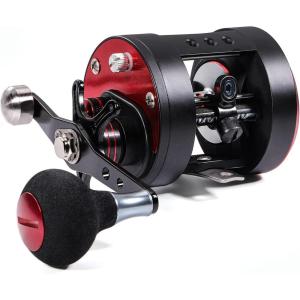Sougayilang Round Baitcasting Reel with Star Drag Reinforced Graphite Body, Baitcaster Reel for Catfish and salmon, Inshore Conventional Reel-Right Handle