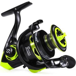 Sougayilang Spinning Fishing Reels, Carbon Fiber 17.5LBs Max Drag,5.2:1 Gear Ratio, Ultra Smooth Powerful for Inshore Boat Rock Freshwater Saltwater Fishing(yellow)
