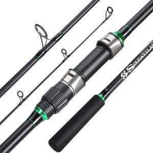 Sougayilang Surf Fishing Rod IM8 Carbon 3 Piece Travel Spinning Rod (9’/10’/11’/12′)(10’0″)