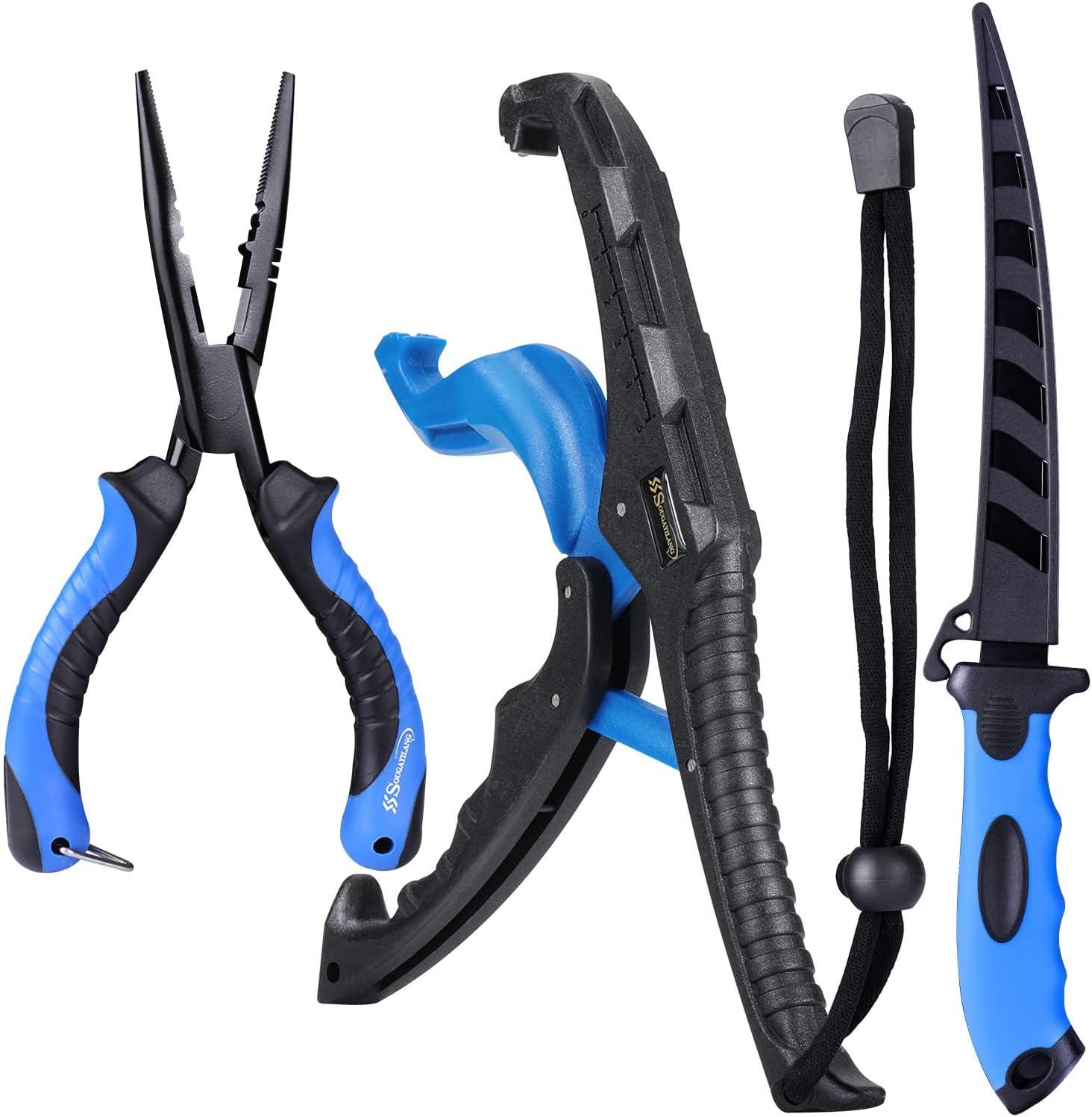 image:imageSougayilang Fishing 3Pcs Tool Sets with Resistant Fishing Pliers Fishing GripperFishing Fillet Knife Fishing Gear Sets for Freshwater Saltwater Best Gifts for Anglers