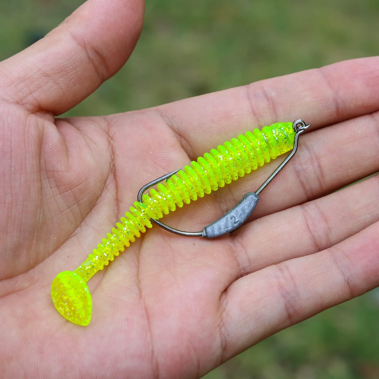 image:imageSougayilang Fishing Hooks High Carbon Steel Worm Soft Bait Jig Fish Hooks with Plastic Box25pcs weighted