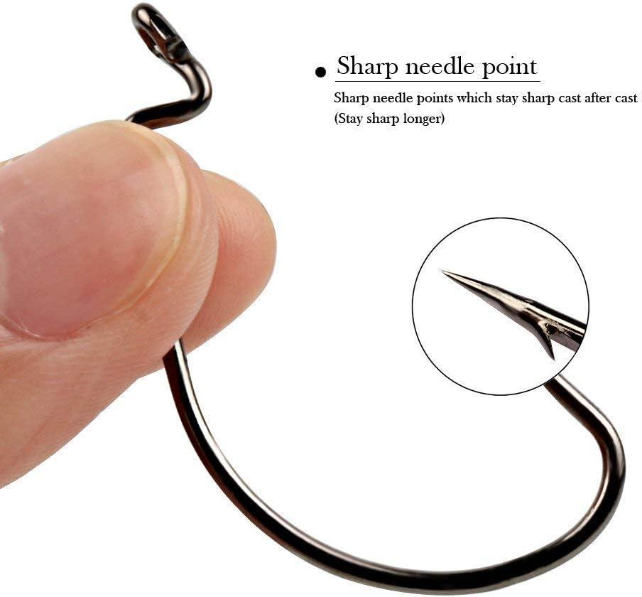 image:imageSougayilang Fishing Hooks High Carbon Steel Worm Soft Bait Jig Fish Hooks with Plastic Boxsilver