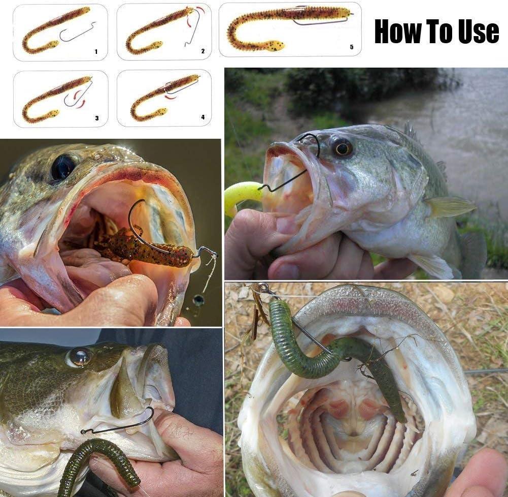 image:imageSougayilang Fishing Hooks High Carbon Steel Worm Soft Bait Jig Fish Hooks with Plastic Boxsilver