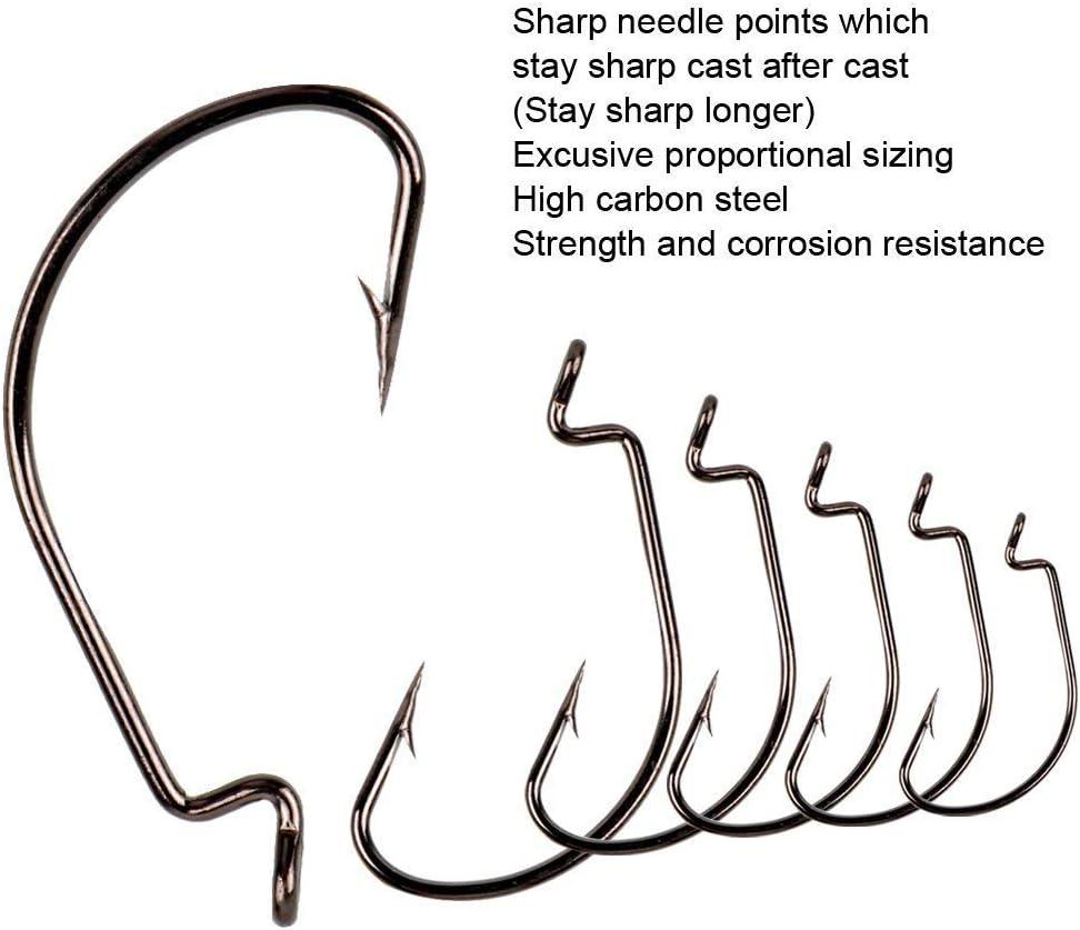 image:imageSougayilang Fishing Hooks High Carbon Steel Worm Soft Bait Jig Fish Hooks with Plastic Boxsilver