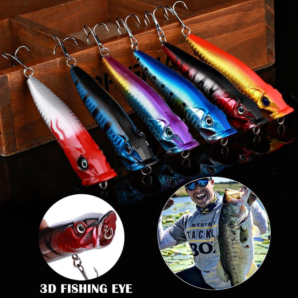 image:imageSougayilang Fishing Lures Large Hard Bait Minnow VIB Lure with Treble Hook LifeLike Swimbait Fishing Bait Popper Crankbait Vibe Sinking Lure for Bass Trout Walleye RedfishType 210PCS