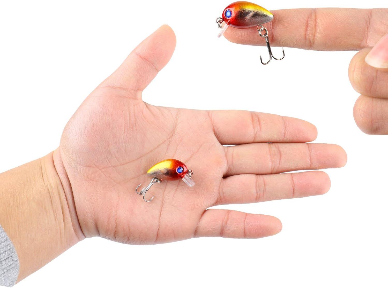 image:imageSougayilang Fishing Lures Large Hard Bait Minnow VIB Lure with Treble Hook LifeLike Swimbait Fishing Bait Popper Crankbait Vibe Sinking Lure for Bass Trout Walleye RedfishType 510PCS Mini lures with Box