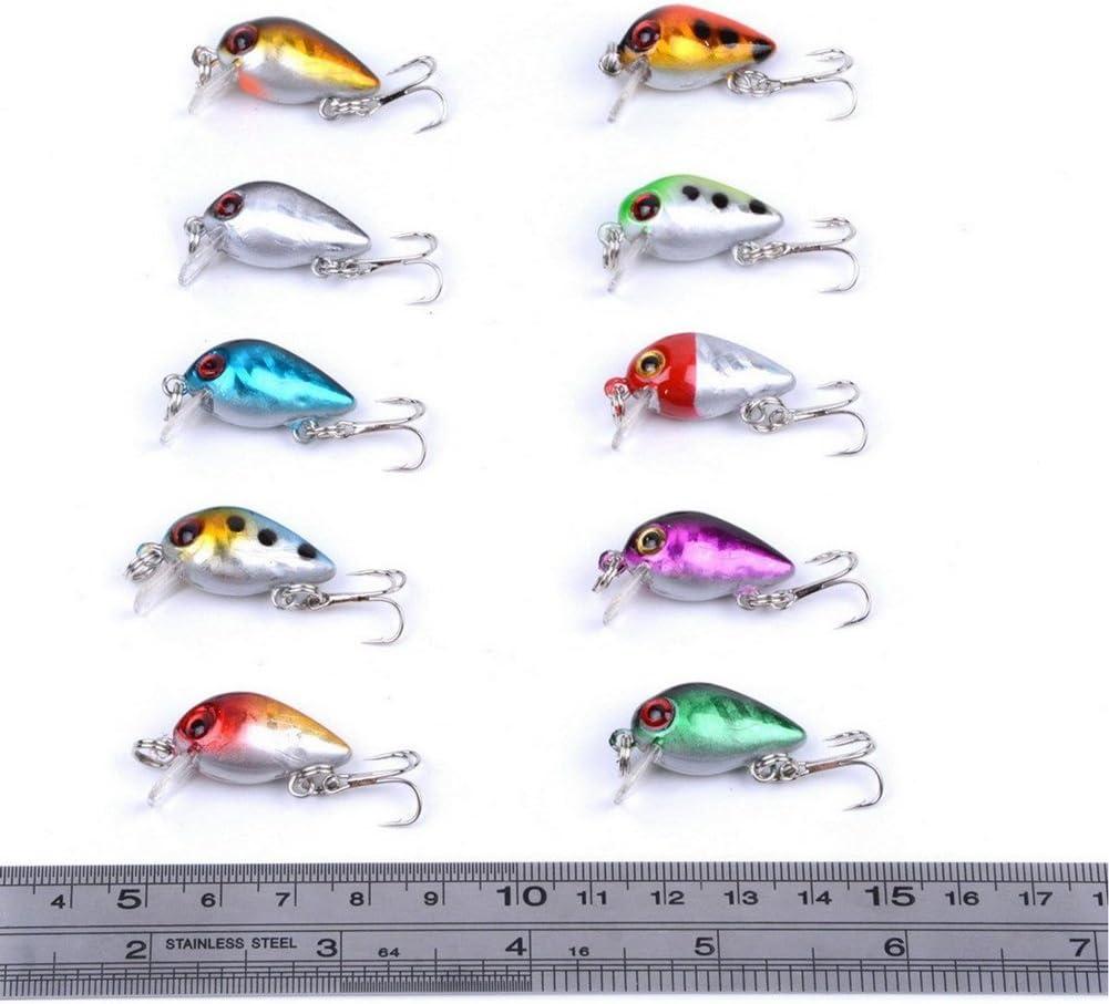 image:imageSougayilang Fishing Lures Large Hard Bait Minnow VIB Lure with Treble Hook LifeLike Swimbait Fishing Bait Popper Crankbait Vibe Sinking Lure for Bass Trout Walleye RedfishType 510PCS Mini lures with Box