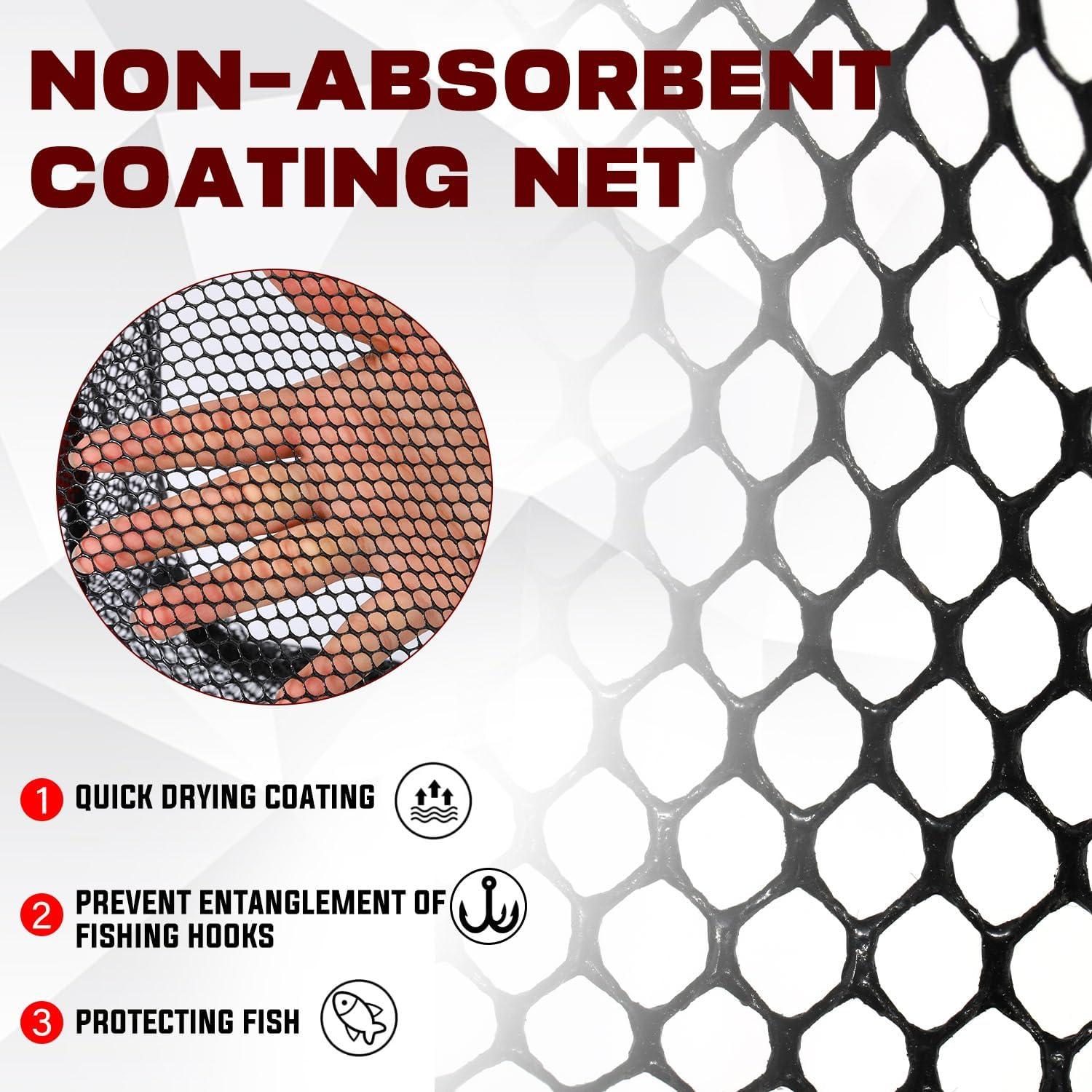 image:imageSougayilang Fishing Net Fish Landing Net Foldable Collapsible Telescopic Pole with EVA Handle Durable Nylon Material Mesh Safe Fish Catching or ReleasingFloating Nethoop Size 145innot Extendable Length 28in