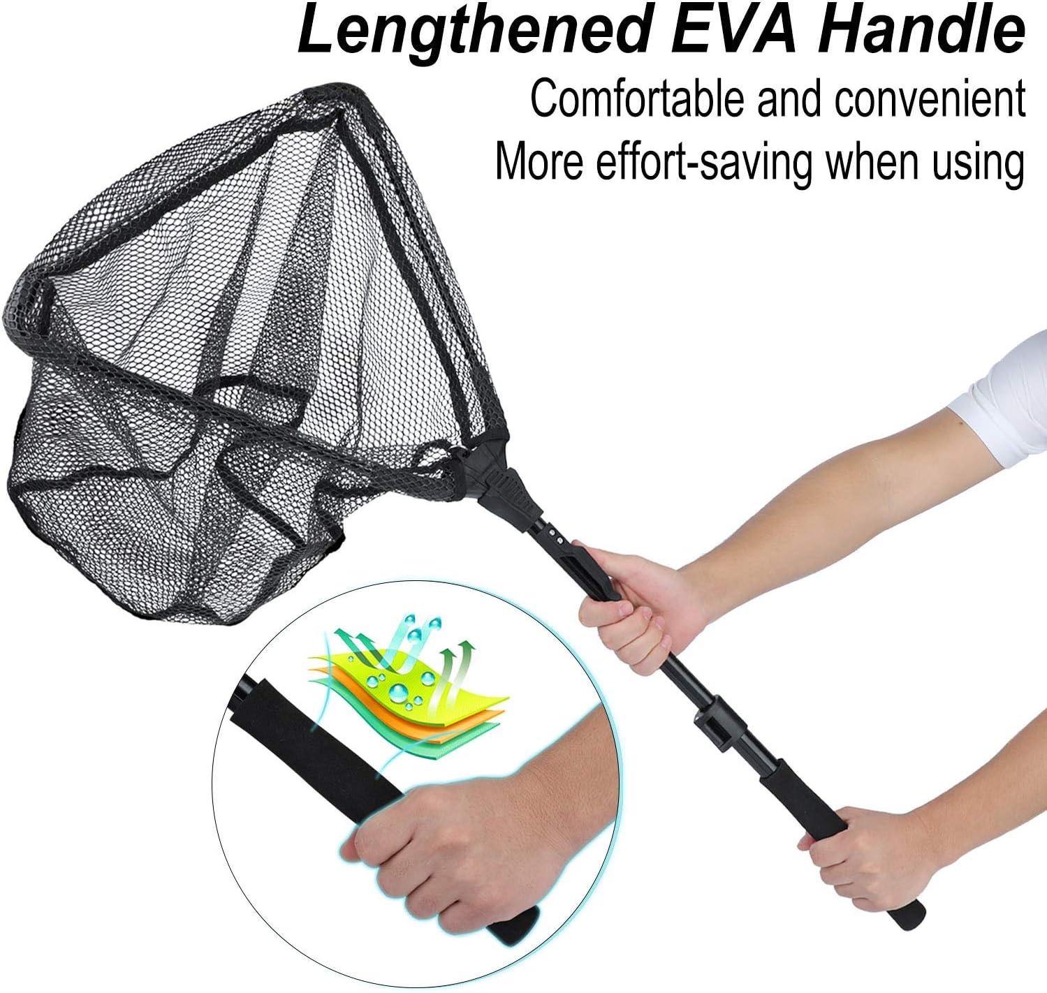 image:imageSougayilang Fishing Net Fish Landing Net Foldable Collapsible Telescopic Pole with EVA Handle Durable Nylon Material Mesh Safe Fish Catching or ReleasingRedextended Length453 Hoop Size165
