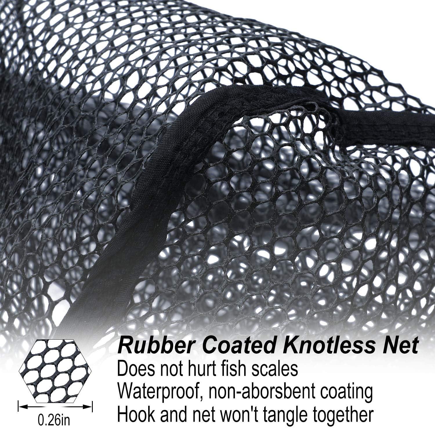 image:imageSougayilang Fishing Net Fish Landing Net Foldable Collapsible Telescopic Pole with EVA Handle Durable Nylon Material Mesh Safe Fish Catching or ReleasingBlacktelescopic Handle452