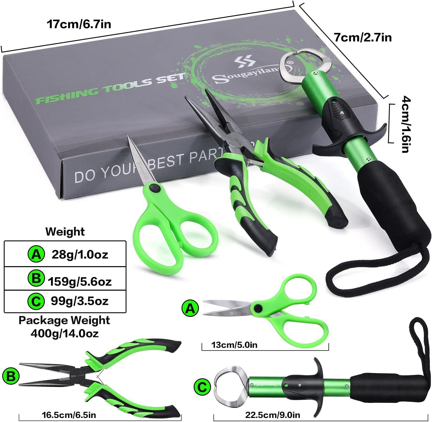image:imageSougayilang Fishing Pliers 3 in 1 Fishing Tool Kit with Fish Lip Gripper Fishing Line Scissors