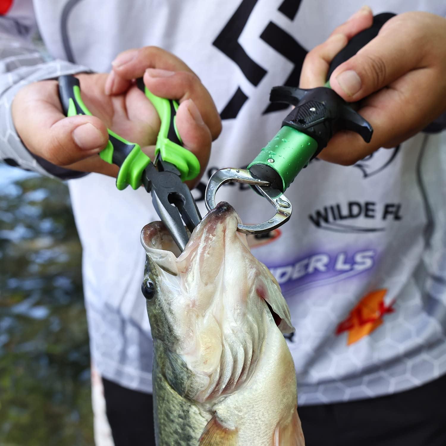 image:imageSougayilang Fishing Pliers 3 in 1 Fishing Tool Kit with Fish Lip Gripper Fishing Line Scissors