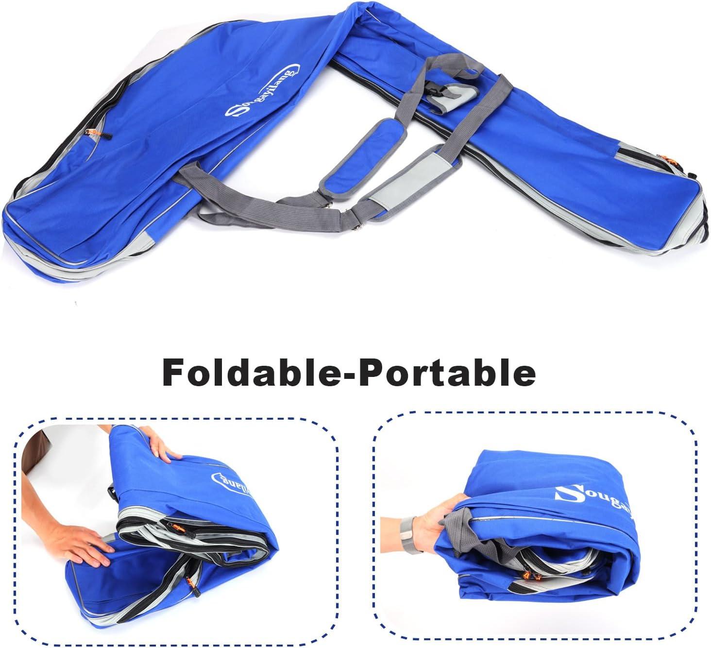 image:imageSougayilang Fishing Rod Case 3 Layers Organizer Pole Storage Bag Fishing Rod and Reel Carrier Organizer for Travel135cm53inBlueLength 170cm69in