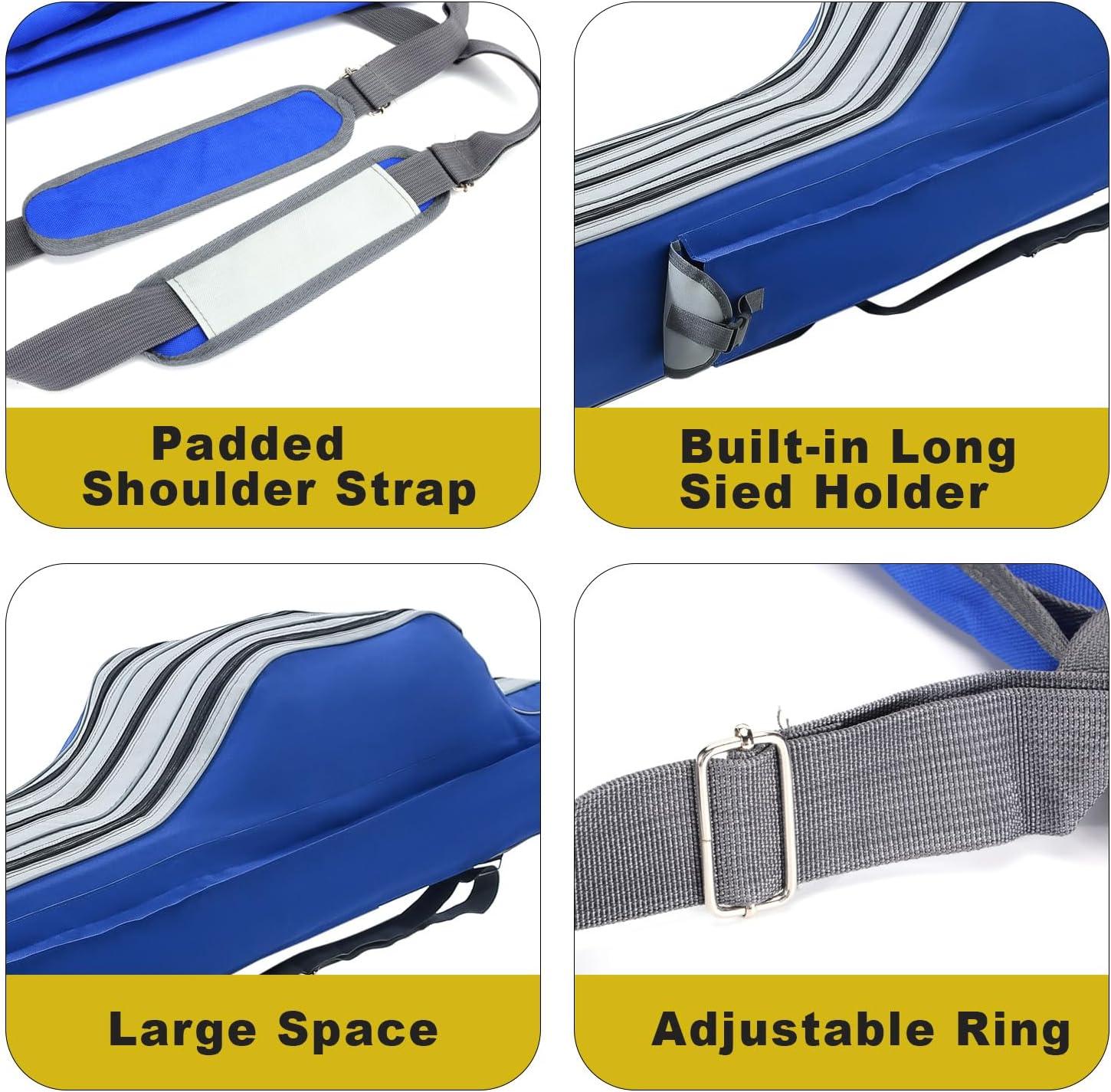 image:imageSougayilang Fishing Rod Case 3 Layers Organizer Pole Storage Bag Fishing Rod and Reel Carrier Organizer for Travel135cm53inBlueLength 170cm69in