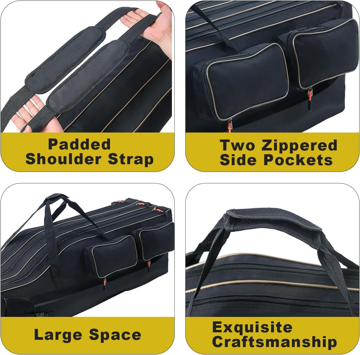 image:imageSougayilang Fishing Rod Case Organizer Pole Storage Bag Fishing Rod and Reel Carrier Organizer for TravelBlackLength 165cm65in