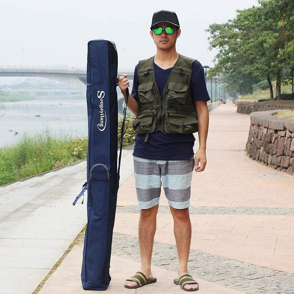 image:imageSougayilang Fishing Rod Case Organizer Pole Storage Bag Fishing Rod and Reel Carrier Organizer for TravelBlueLength 160cm63in