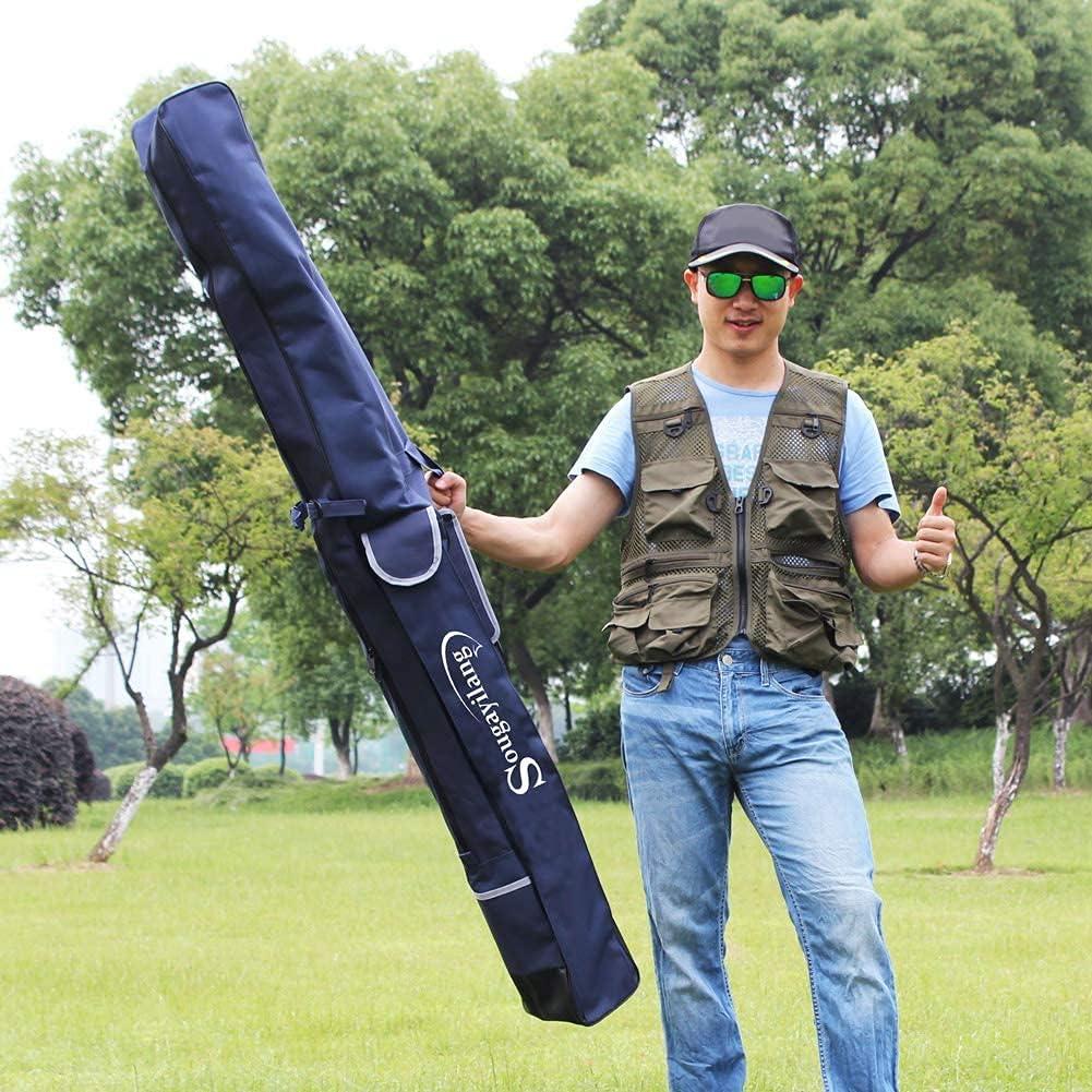 image:imageSougayilang Fishing Rod Case Organizer Pole Storage Bag Fishing Rod and Reel Carrier Organizer for TravelBlueLength 160cm63in