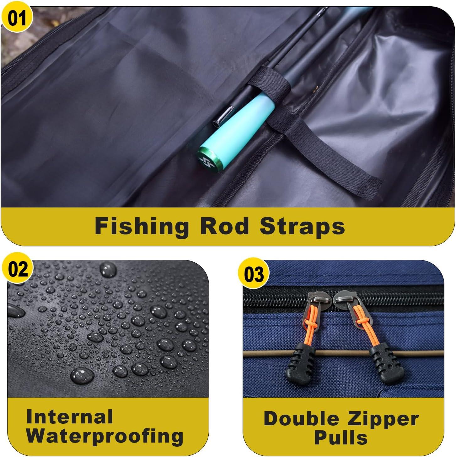 image:imageSougayilang Fishing Rod Case Organizer Pole Storage Bag Fishing Rod and Reel Carrier Organizer for TravelBlueLength 165cm65in