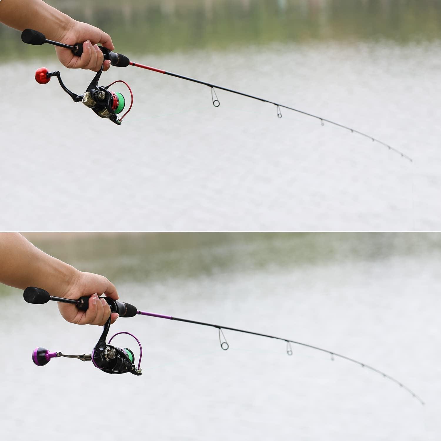 image:imageSougayilang Fishing Rod Ultralight Sensitive 2 Pieces Trout Spinning Rod Stainless Steel Line Guides Fishing Pole with Comfortable EVA Grip Rod HandleRod and ReelPurple