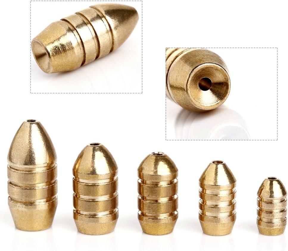 image:imageSougayilang Fishing Sinkers Set with Brass Sinker Weights Jig Hooks Fishing Swivel Ring Connector Plastic Box for Freshwater Saltwater Bass FishingAtype 2