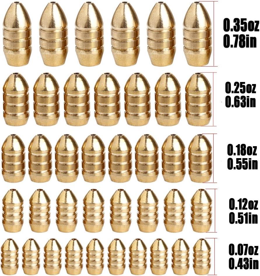 image:imageSougayilang Fishing Sinkers Set with Brass Sinker Weights Jig Hooks Fishing Swivel Ring Connector Plastic Box for Freshwater Saltwater Bass FishingAtype 2