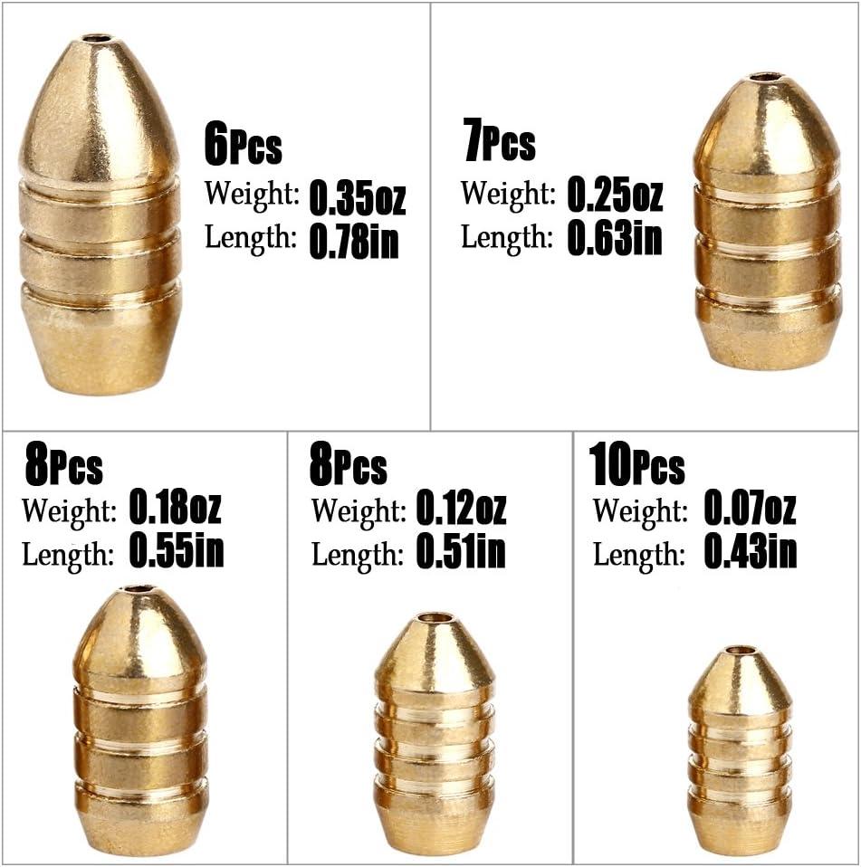 image:imageSougayilang Fishing Sinkers Set with Brass Sinker Weights Jig Hooks Fishing Swivel Ring Connector Plastic Box for Freshwater Saltwater Bass FishingAtype 2